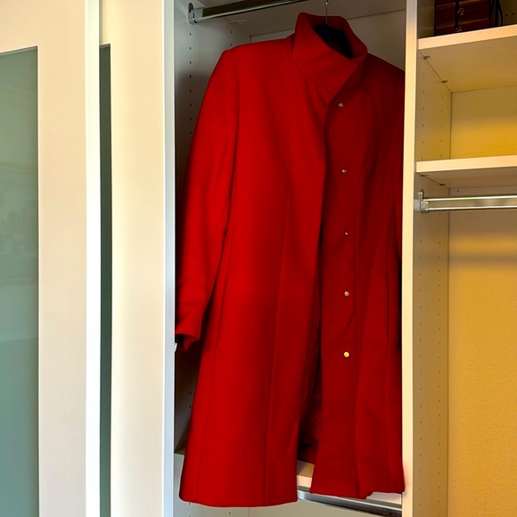 Made in Italy Red Winter Wool Coat - Picture 3 of 5